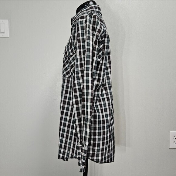 Wrangler Vintage Western Pearl Snap Plaid Button Up Men's Medium Red Green Black - Picture 3 of 10